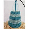 Image 3 : Baja Woven Hanging Lamp Blue 23" dia, 26"H