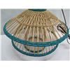 Image 4 : Baja Woven Hanging Lamp Blue 23" dia, 26"H