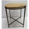Image 1 : Kelby Road Round Micah Wooden Drink Table w/ Metal Frame (heavy) 22"dia, 24"H