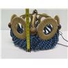 Image 10 : MAYFAIR Florence Blue Bead Jute Chandelier  20" dia, 13"H