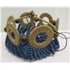 Image 1 : MAYFAIR Florence Blue Bead Jute Chandelier  20" dia, 13"H