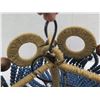 Image 3 : MAYFAIR Florence Blue Bead Jute Chandelier  20" dia, 13"H