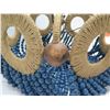 Image 5 : MAYFAIR Florence Blue Bead Jute Chandelier  20" dia, 13"H