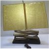 Image 1 : Pair Wooden Seabury Table Lamps w/ Rectangular Shades 16"L (base) , 22"H (bulbs not included)