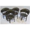 Image 1 : Qty 4 SELAMAT Pinnacle Woven Rattan Black Occasional Chairs 20" dia, 31"H