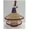 Image 1 : Baja Woven Hanging Lamp Red 23" dia, 26"H