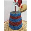 Image 3 : Baja Woven Hanging Lamp Red 23" dia, 26"H