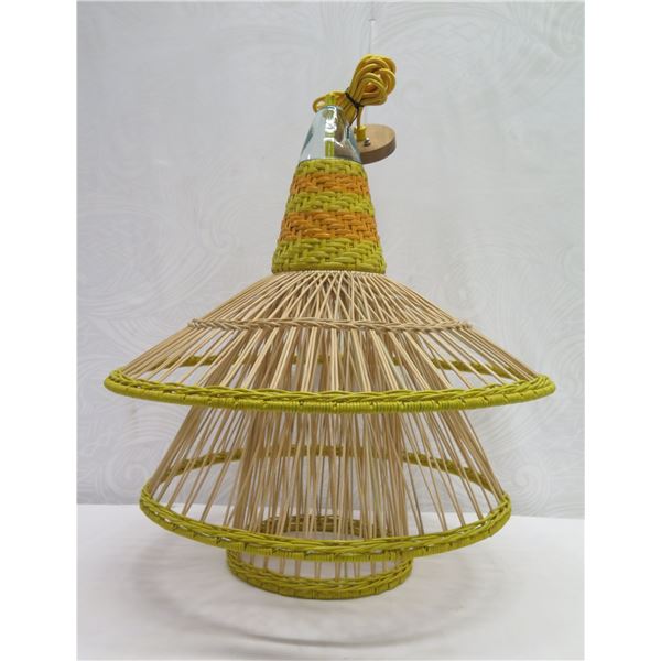 Baja Woven Hanging Lamp Yellow 23" dia, 26"H