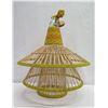 Image 1 : Baja Woven Hanging Lamp Yellow 23" dia, 26"H