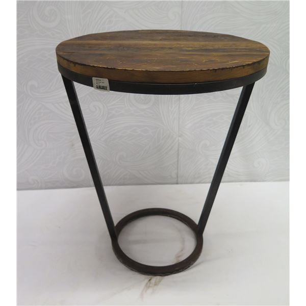 Round Louie Side Table w/ Metal Frame (heavy) 20"dia, 24"H