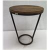 Image 1 : Round Louie Side Table w/ Metal Frame (heavy) 20"dia, 24"H