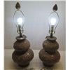 Image 1 : Pair Natural Light Bombay Carob Table Lamps  29"H (bulbs not included)