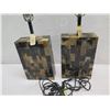 Image 7 : Pair Horn Tile Table Lamps  27"H (bulbs not included)