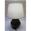 Image 1 : Porcelain Urn Tobacco Table Lamp w/ Shade (bulb not included)