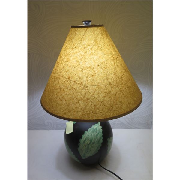 La Vida Verde Table Lamp w/ Shade Signed by Artist, Peru 24"H (bulb not included)