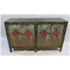 Image 1 : Painted Cabinet w/ Asian Design & 4 Doors 58"x17"x34"H