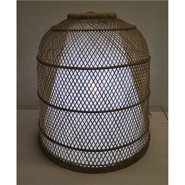 Woven Hanging Lamp 25" dia, 27"H