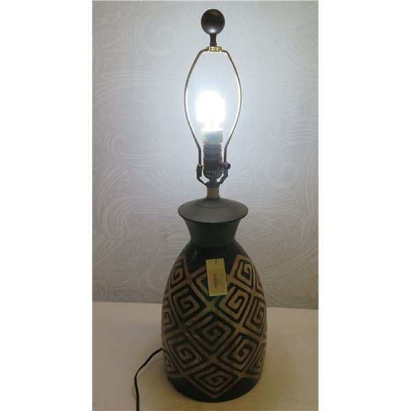 Black Iron Geo Table Lamp 27"H  (bulb not included)