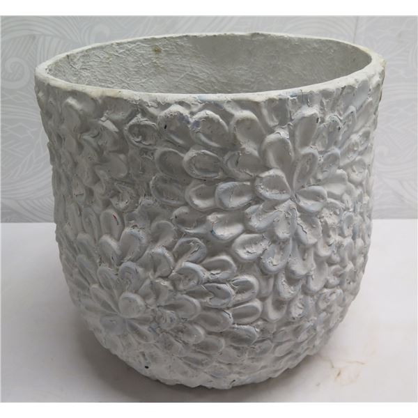 Kaya Planter (L) w/ Floral  Motif 18  dia, 18 H