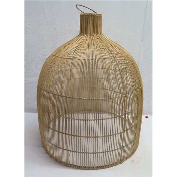 Woven Hanging Lamp Shade 23  dia, 26 H