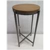 Image 1 : Kelby Road Round Micah Wooden Drink Table w/ Metal Frame (heavy) 12"dia, 24"H