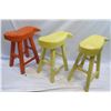 Image 1 : Qty 3 Fish Bar Stools Yellow & Orange 27"x11"x31"H