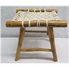 Image 1 : Teak Macrame Stool 18"x15"x18"H