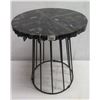 Image 1 : Kenzo Petrified Wood Side Table 20" dia, 23"H