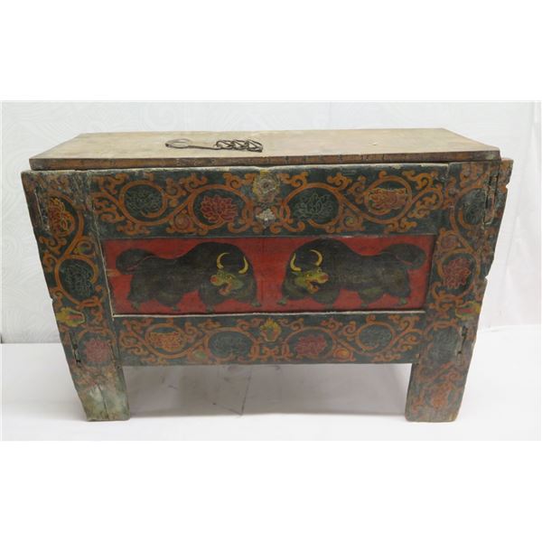 Tibetan Trunk on Stand 37"x12"x25"H