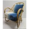 Image 1 : Silvana Rattan Chair Indigo w/ Back & Seat Cushions 26"x18"x32"H