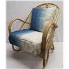 Image 1 : Silvana Rattan Chair Indigo w/ Back & Seat Cushions 26"x18"x32"H