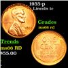 Image 1 : 1955-p Lincoln Cent 1c Grades GEM+ Unc RD