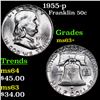 Image 1 : 1955-p Franklin Half Dollar 50c Grades Select+ Unc