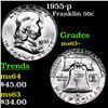 Image 1 : 1955-p Franklin Half Dollar 50c Grades Select+ Unc