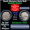 Image 1 : Buffalo Nickel Shotgun Roll in Old Bank Style 'Automat Horn & Hardart, Abbott Coin Counter' Wrapper 