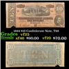 Image 1 : 1864 $10 Confederate Note, T68 Grades vf+