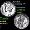 Image 1 : 1945-p Mercury Dime 10c Grades GEM Unc
