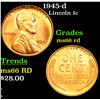 Image 1 : 1945-d Lincoln Cent 1c Grades GEM+ Unc RD