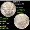 Image 1 : 1885-o Morgan Dollar $1 Grades Choice+ Unc