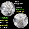 Image 1 : 1881-s Morgan Dollar $1 Grades Choice Unc+ PL