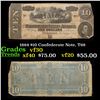 Image 1 : 1864 $10 Confederate Note, T68 Grades vf++