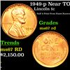 Image 1 : 1949-p Lincoln Cent Near TOP POP! 1c Graded GEM++ Unc RD BY USCG