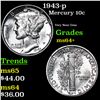 Image 1 : 1943-p Mercury Dime 10c Grades Choice+ Unc