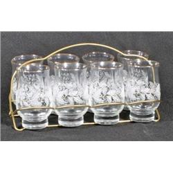set 8 glasses in holder