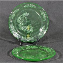 Green Depression Plates