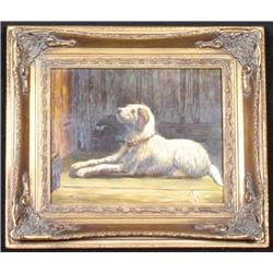 8x10 Dogs oil on board