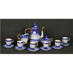 Modern Tea Set, Blue and White