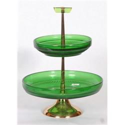 2 Tier Green Glass
