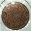 Image 1 : Canadian Large Cent 1905 UNC Red Brown