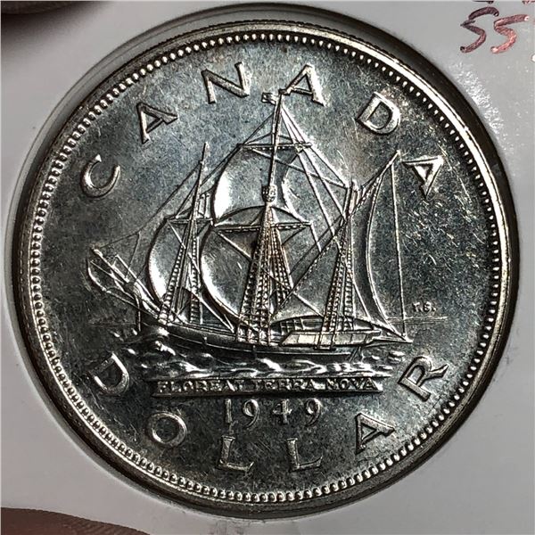 1949 King George VI Canadian Silver Dollar CHOICE UNC